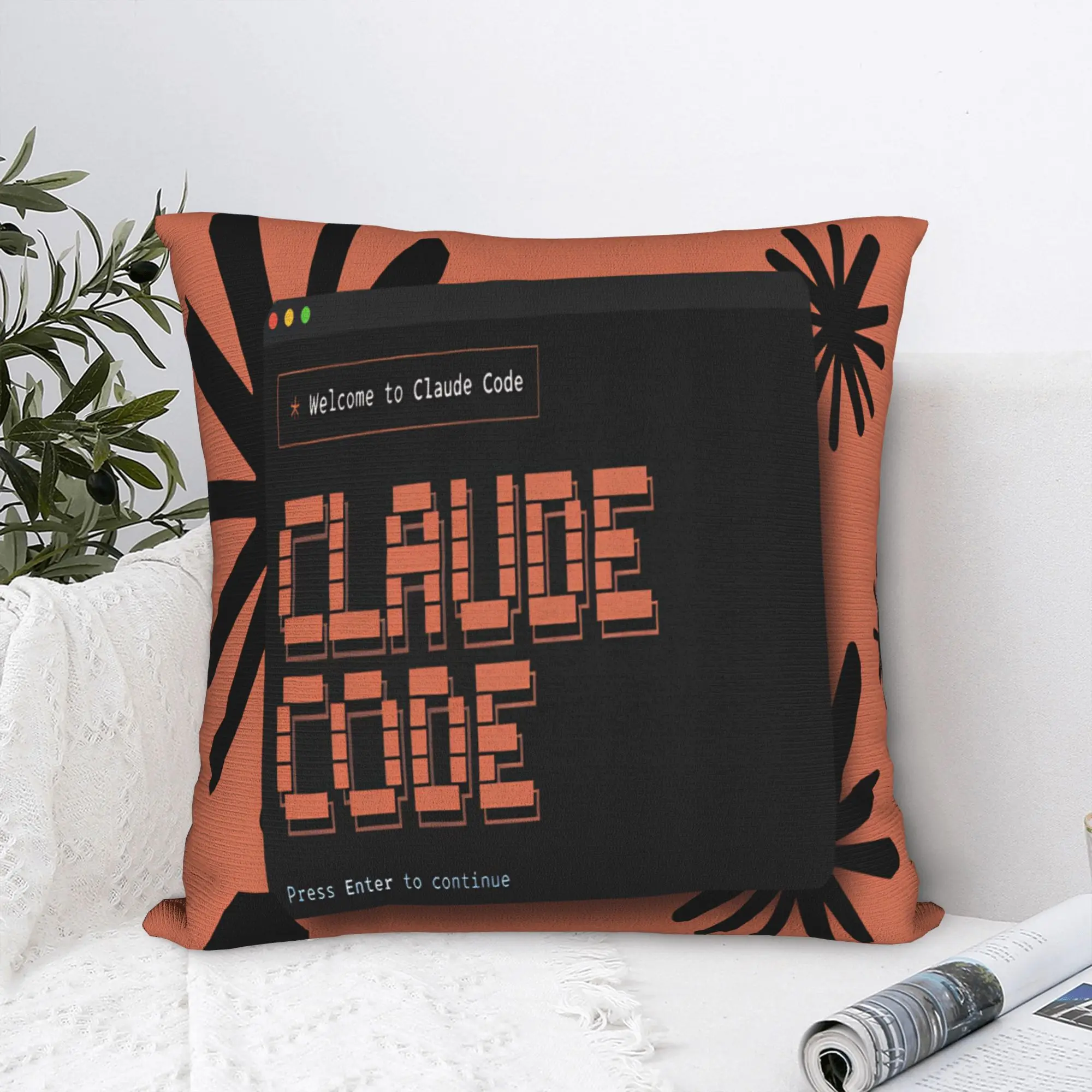 Code This Claude Pillow Cover  Retro Trendy Pillow Case For Sofa Bedroom Home Decor Square Cushion Cover Birthday Gift