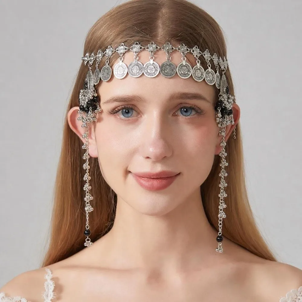 Trendy Alloy Hair Chains Ethnic Style Long Chain Forehead Chain Waterdrop Tassel Hair Tassel Chains Women