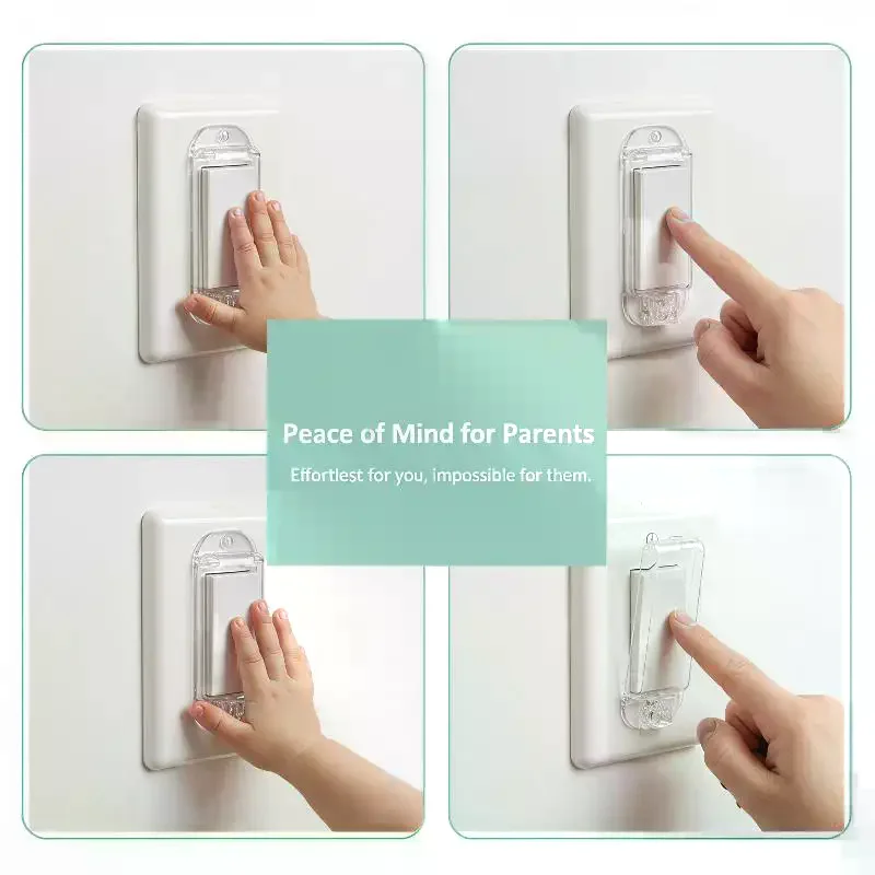 Child Safety Rocker Switch Protective Cover Transparent White Toggle Switch Guard Prevent Kids Touch Wall Switch Protector