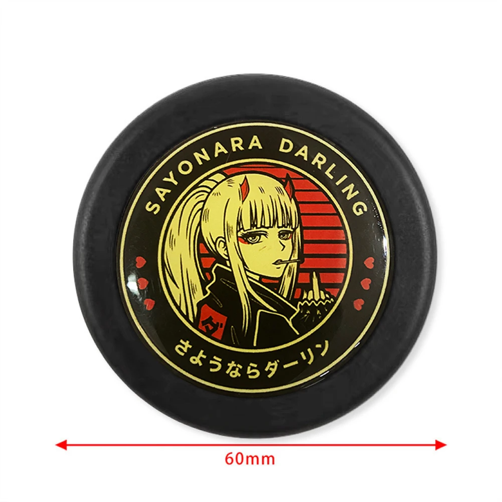 Car Styling Anime Steering Wheel Horn JDM Button Racing Cartoon Demon Girl Sport Modified Horn Button Car Accessories