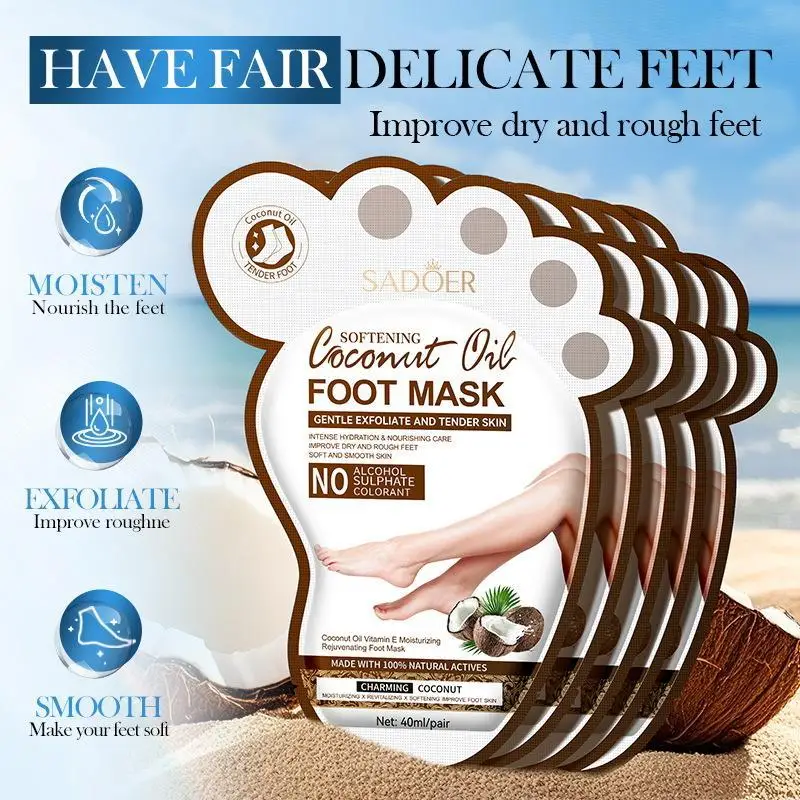 

Exfoliating Vitamin E Foot Mask Remove Dead Skin Foot Peel Mask Socks for Dry Rough Anti Cracked Moisturizing Foot Care