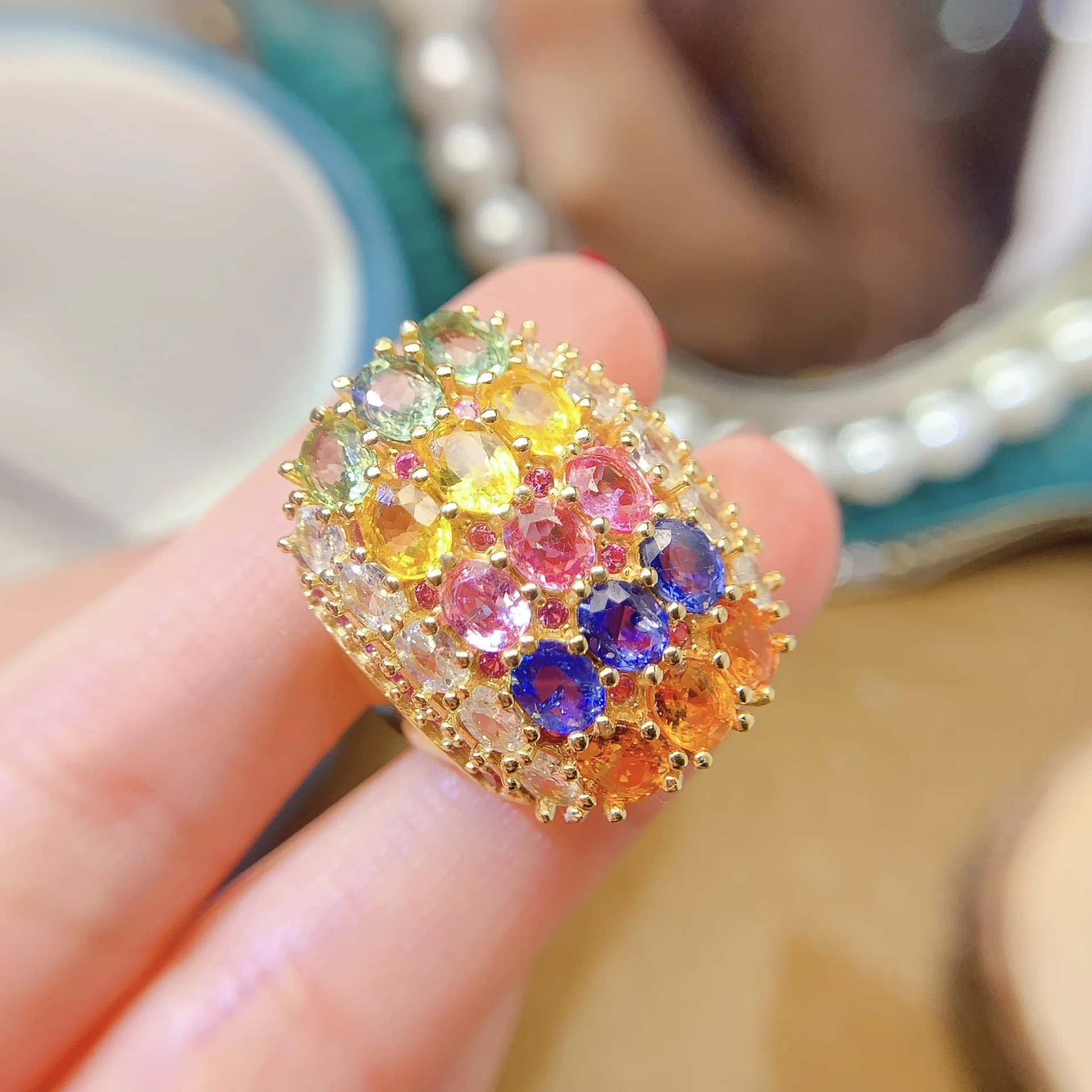 S925 Silver Colored Sapphire Ring, 4x5mm Natural Gemstone with Certificate, Perfect for Daily Elegance & Unique Gifts