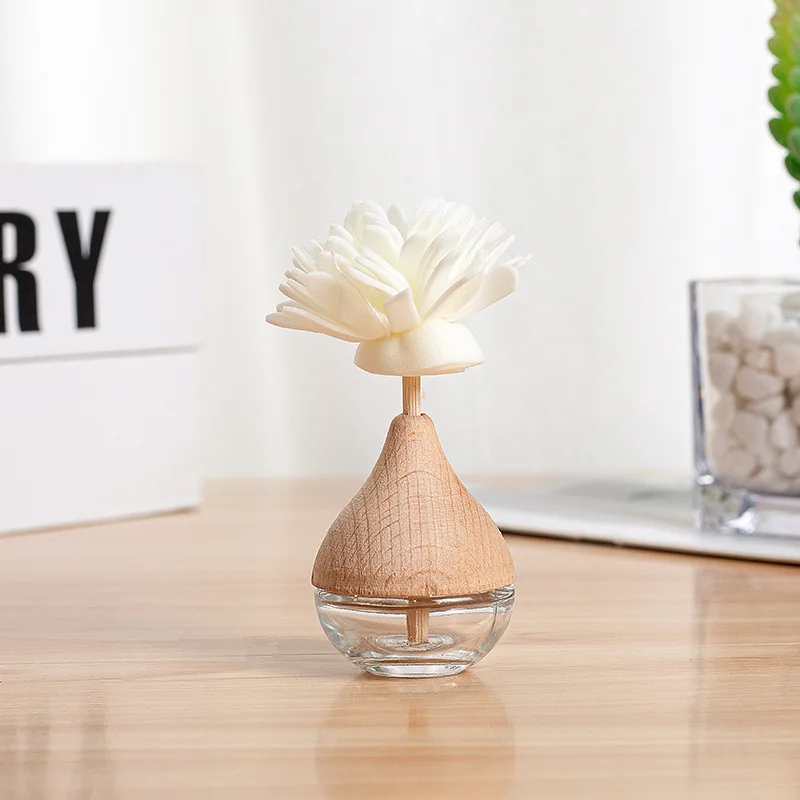 

100pcs Car Air Outlet Freshener Diffuser Empty Glass Bottle Perfume Ornament Fragrance Incense Aromatherapy Clip with Flower