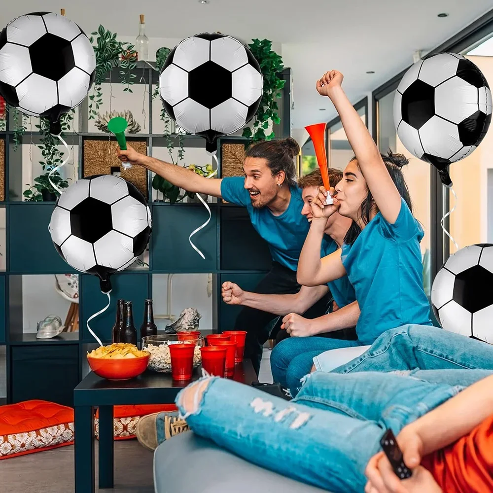 10 Stück 18-Zoll-Fußballballons, Fußball-Themen-Partydekoration, Aluminium-Fußballballons für Geburtstags-Sportveranstaltungen – Detail 5