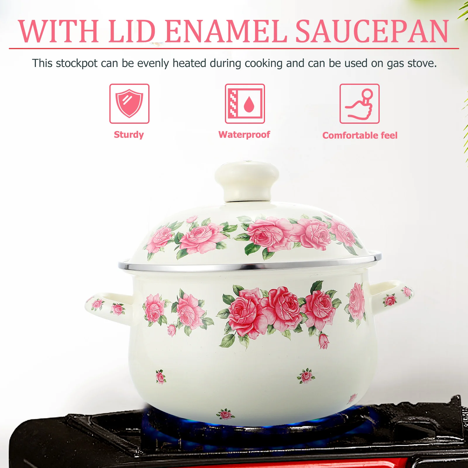 

Кастрюля-сотейник с двойными ручками, эмалированная, в ретро-стиле, термостойкая, с антипригарным покрытием, для домашней кухни