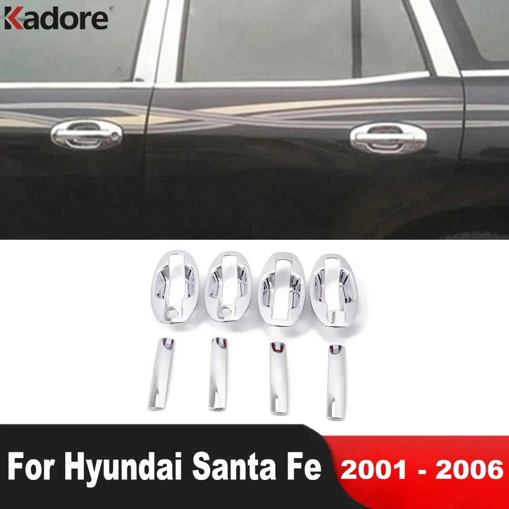

Боковая дверная ручка, чаша, накладка на чашку для Hyundai Santa Fe 2001 2002 2003 2004 2005 2006, хромированные внешние аксессуары для автомобиля