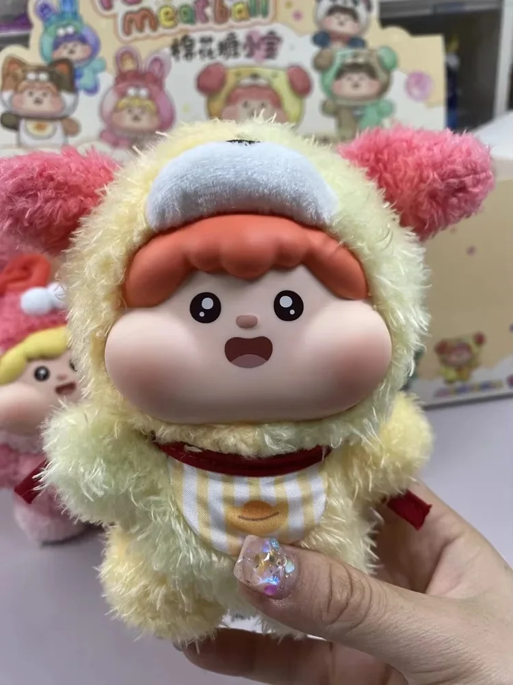 Fluffy Meatball Blind Box  Dolls Cute Action Figure Series Kawaii Guess Bag Stuffed Toys Ornaments Kids Surprise G