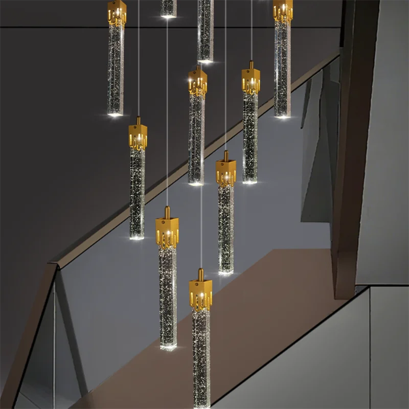 أضواء الثريا الحديثة كريستال درج إضاءة داخلية مصباح السقف معلقة ضوء led الثريات لغرفة المعيشة الإضاءة الداخلية #6