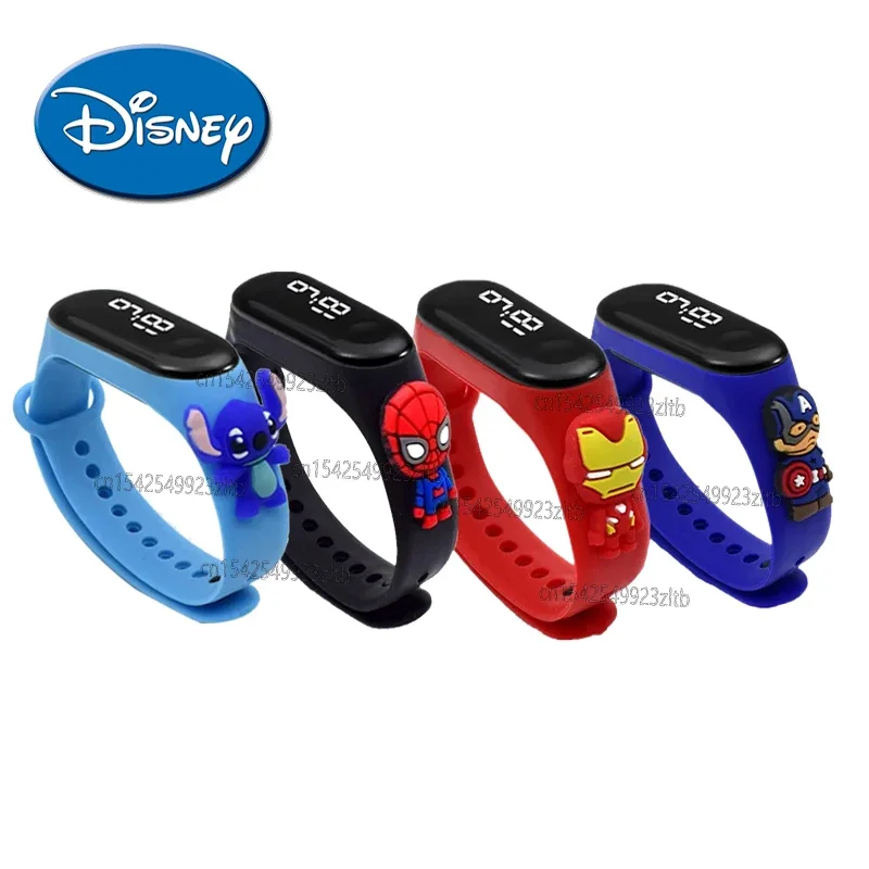 Disney Stitch-reloj Digital para niños, película, Spiderman, Hulk, deportivo, táctil, electrónico, LED, resistente al agua, regalo para niños