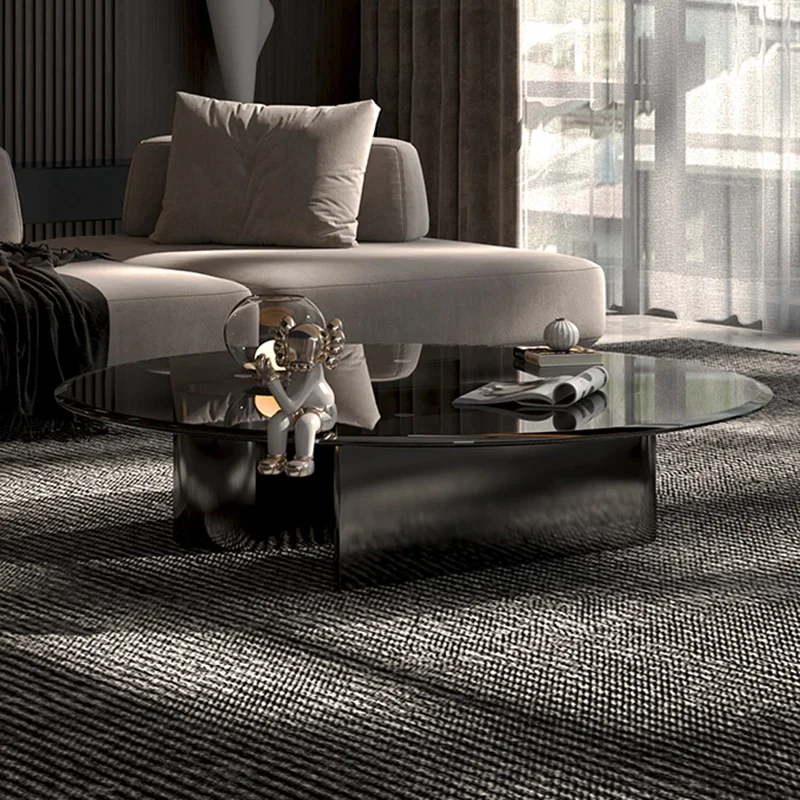 طاولة قهوة فاخرة شفافة لتزيين غرفة النوم وغرفة المعيشة وطاولة جانبية مستديرة وأثاث جناح صالة Meubles المتحركة #6