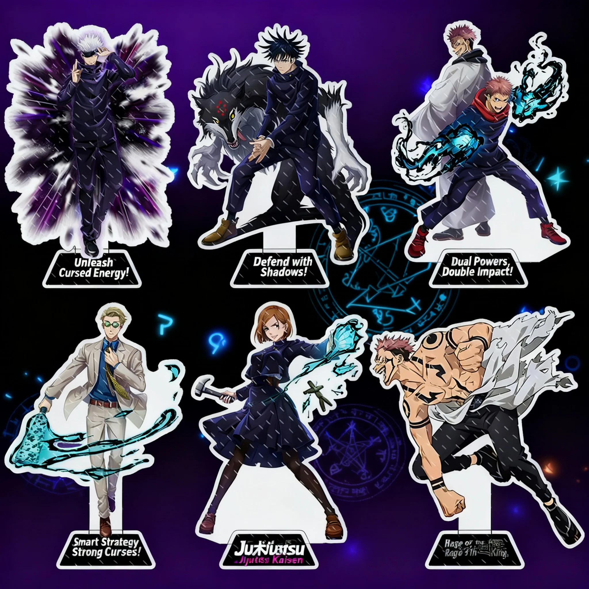 

Коллекция акриловых фигурок по аниме Jujutsu Kaisen: Годжо Сатору, Сукуна, Итадори Юдзи, Фушигуро Мегуми, Инумаки Тоугэ