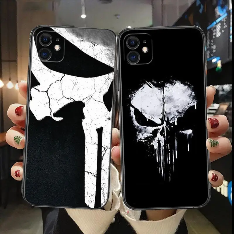 Marvel Punisher Luxury Soft Phone Case For Apple IPhone 15 13 12 11 14 Pro Max Mini XR X XS  Max 6S 6 7 8 Plus SE 2020 TPU Cover