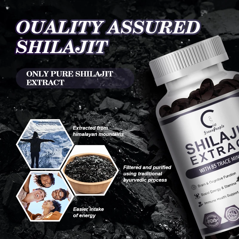 GPGP Greenpeople Himalaya Shilajit Capsules Rich In Fulvic Acid&trace Minerals Boost Hormone Balance Stress Relief Sleep Quality