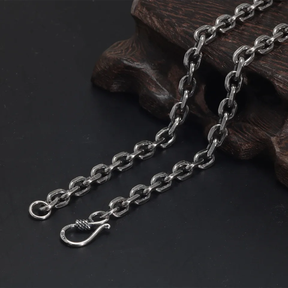 Real Pure 925 Sterling Silver 2.5 3 4 5mm Cable Link Chain