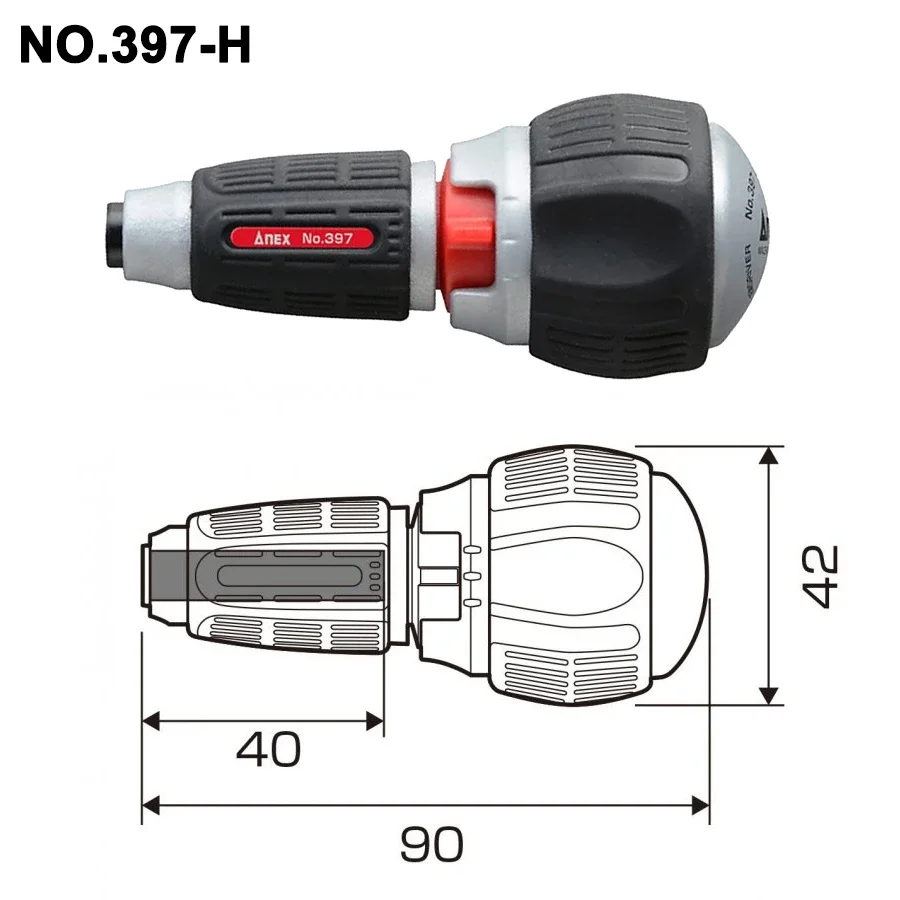 ANEX Ratchet Screwdriver with Strong Magnetic Bit Replaceable