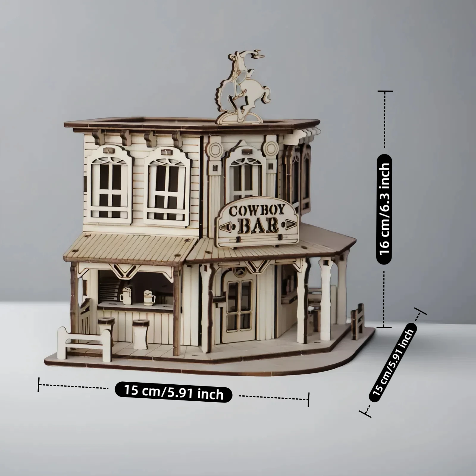 ألعاب ألغاز خشبية ثلاثية الأبعاد مناسبة للبالغين، وقضبان رعاة البقر، ونماذج البناء، ومجموعات نماذج تجميع خشبية مصنوعة يدويًا