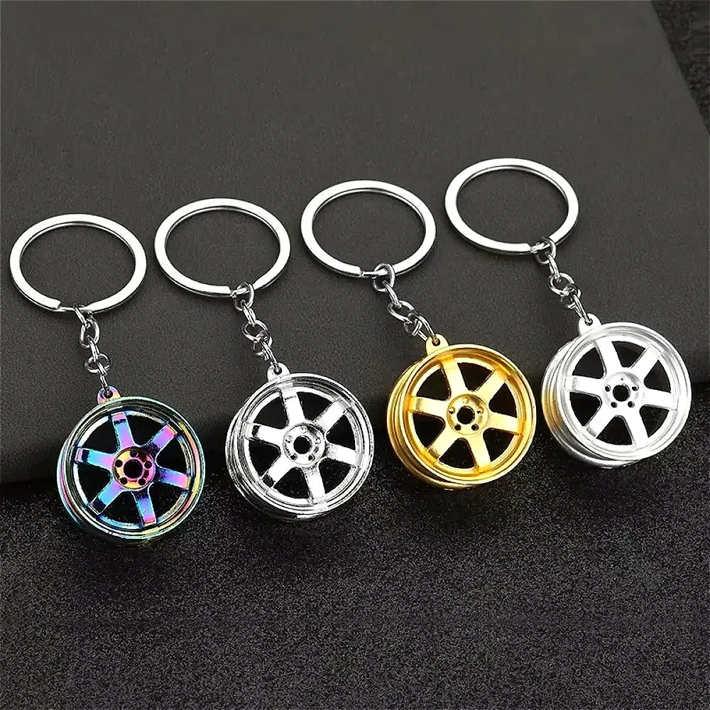 

Creative Metal Mini Car Steel Ring Keychain Exclusive Keychain for Men's Car Enthusiasts Tire Key Pendant Commemorative Gift