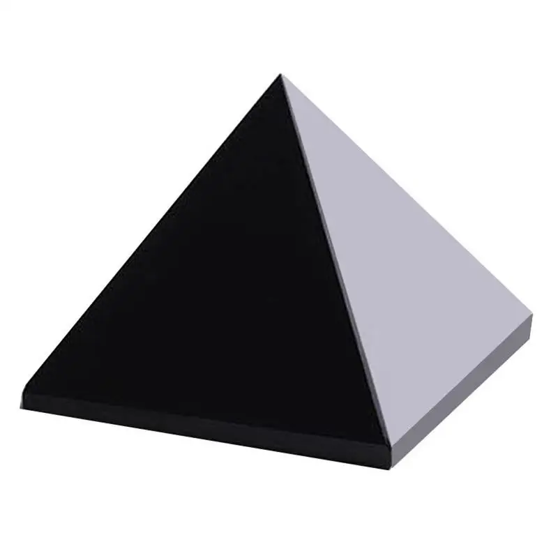 Pyramide en obsidienne noire pour salon, arrivée naturelle, énergie spirituelle, cristal pour la protection et la guérison, décoration de bureau à