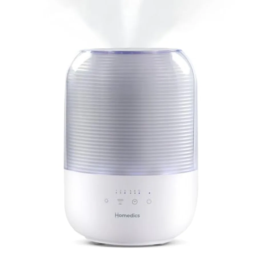 

Ultrasonic Cool Mist Humidifier for bedroom ABS plastic white top-fill 3L tank 395 sq. ft coverage 35-hour runtime 3 mist level