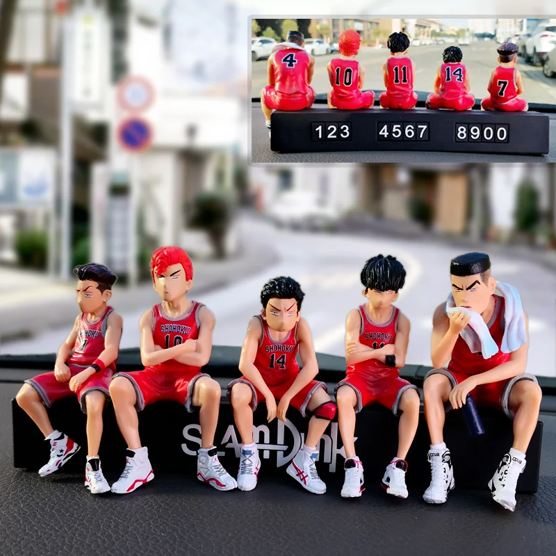 Car Telephone Number Plate Interior Anime Decoration SLAM DUNK Hanamichi Sakuragi Action Figure Ornament Auto Accessories Gifts