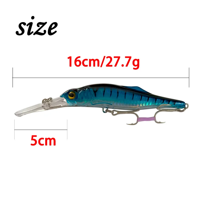 

New 2024 Black Minnow Fishing Lure Artificial Bait 16cm 27.7g Metal Jig Fishing Accessories Spinnerbait Wobblers for Pike