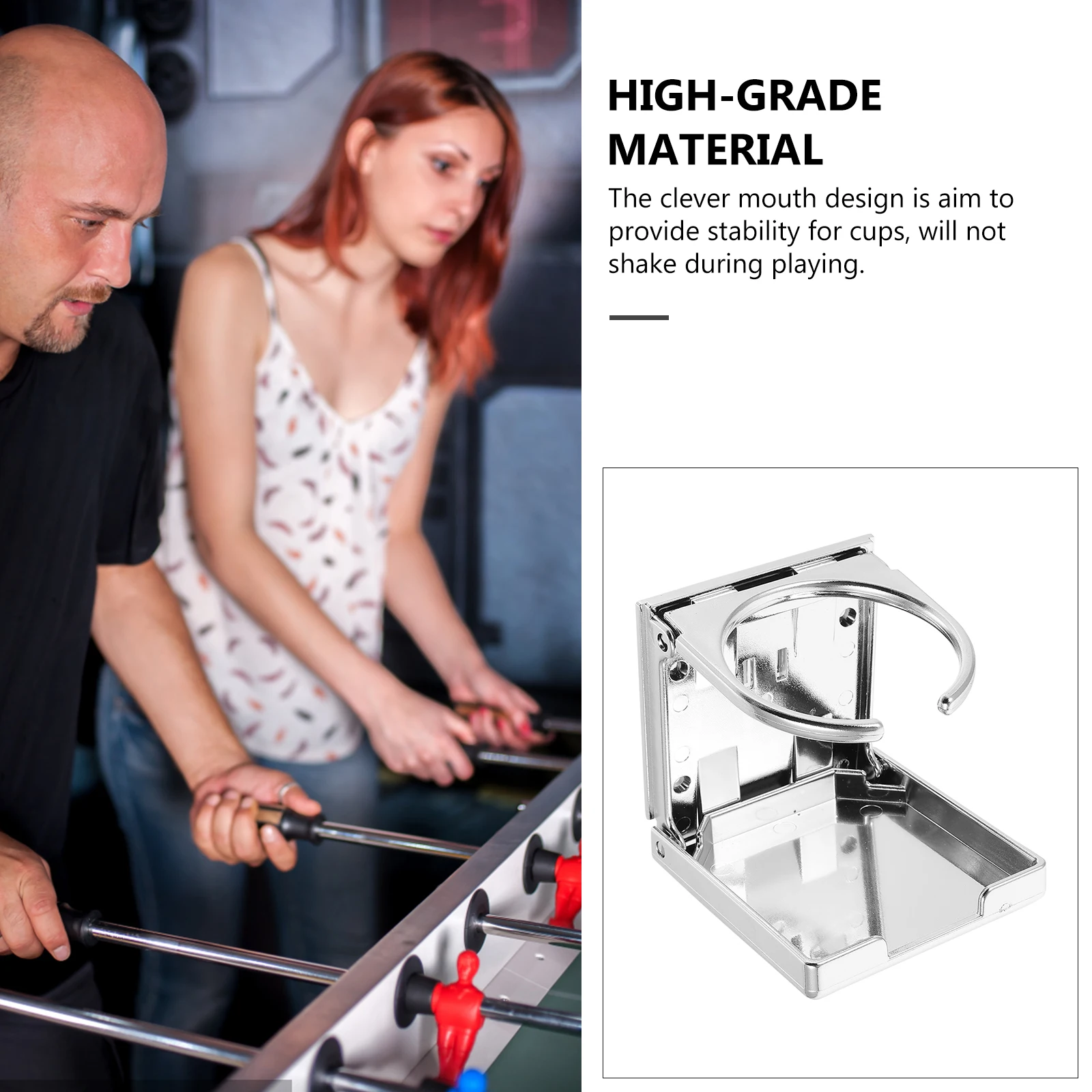 

Premium Abs Cup Rack For Foosball Durable Sturdy Easy Install Universal Size Stable Design External Beverage Holder Table Cup