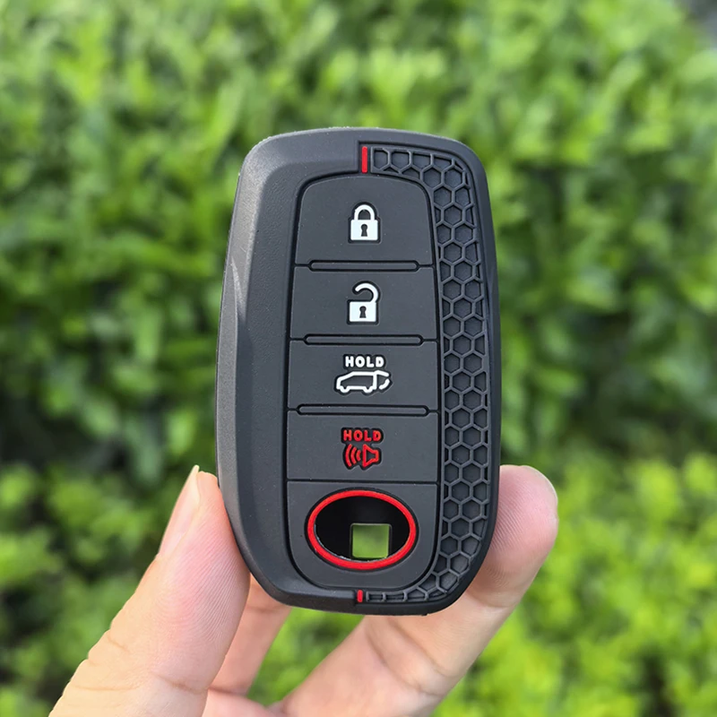 Silicone Car Key Case Cover For Toyota Land Cruiser 200 300 Prado Crown TLK 200 Yaris Cross Hilux Innova Fortuner Camry 55 Key