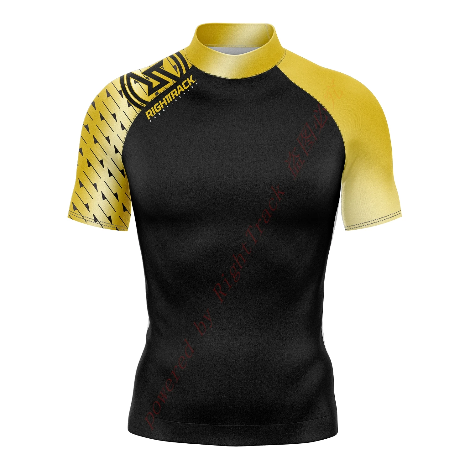 Nowa męska Rashguard koszule surfingowe z krótkim rękawem tkanina Lycra bluza surfingowa ochrona UV prawe stroje kąpielowe