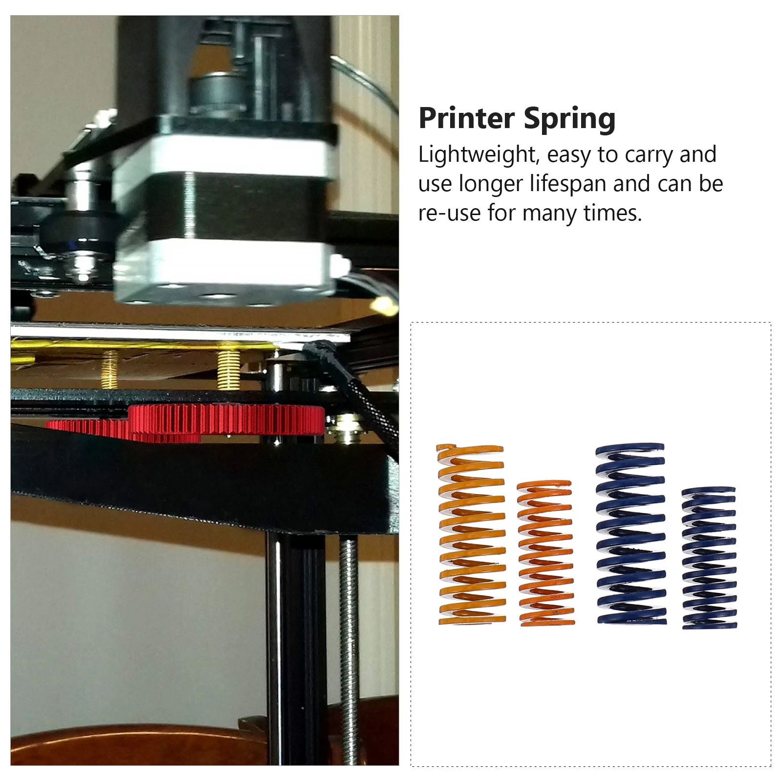 20 шт. прочная пружина принтера с подогревом, легкая, удобная для переноски, детали 3D-принтера, длительный срок службы, многоразовая пружина с подогревом