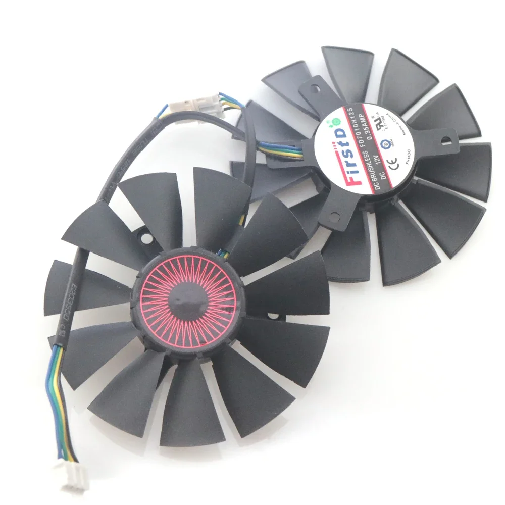 T128010SH FD7010H12S 12V 0.35A 75mm Fan For ASUS STRIX GTX1060 1050ti GTX1050 960 950 R9 370 RX560 Graphics Card Cooling Fan