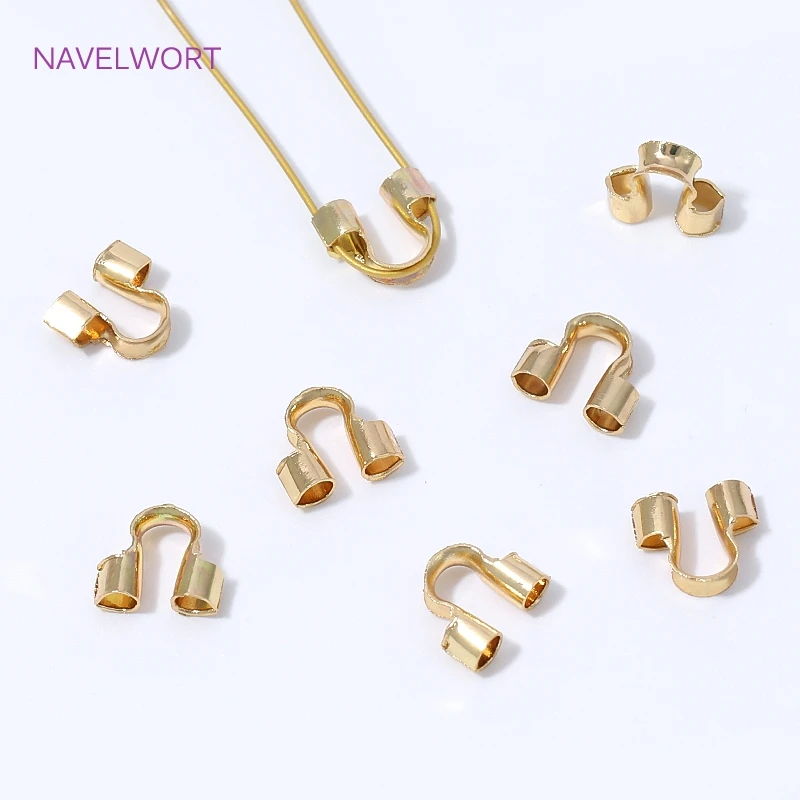 5mm*6mm 18K Gold Plated Wire Protectors Guard Guardian Protectors Loops U Shape Clasps Connector,DIY Jewelry Making Accessories