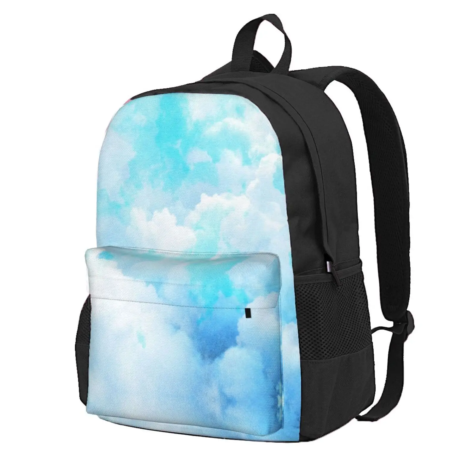 

Fluffy Clouds Hot Sale Schoolbag Backpack Fashion Bags Fun Colors Creative Artistic Texture White Baby Blue Sky Blue