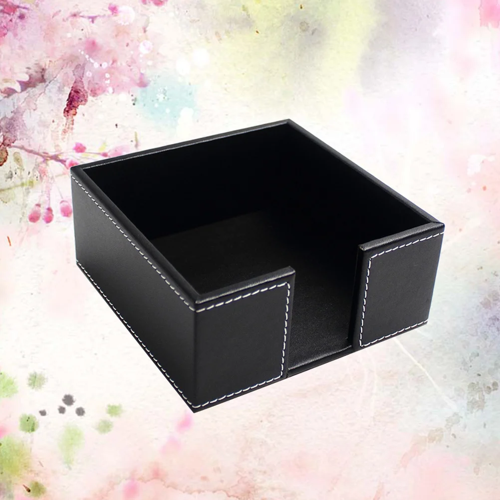 

1Pcs PU Tissue Box Black Simple Square Design Napkin Holder for Home Hotel Office Car Use Elegant Vintage Style Reusable