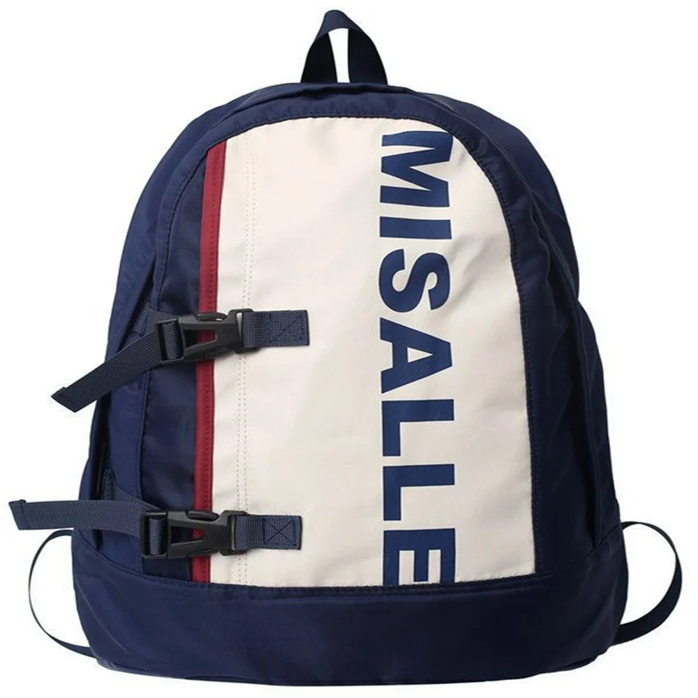 Cartable de grande capacité pour hommes et femmes, sac à dos de voyage en plein air, sac d'ordinateur imprimé lettre, étudiant, unisexe, couple, nouveau