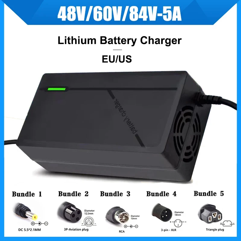 48V 36V 72V 60V 5A Charger 10S 13S 16S 20S Li-ion Battery Charger 42V 67.2V 54.6V 84V for Lithium Polymer Battery Pack