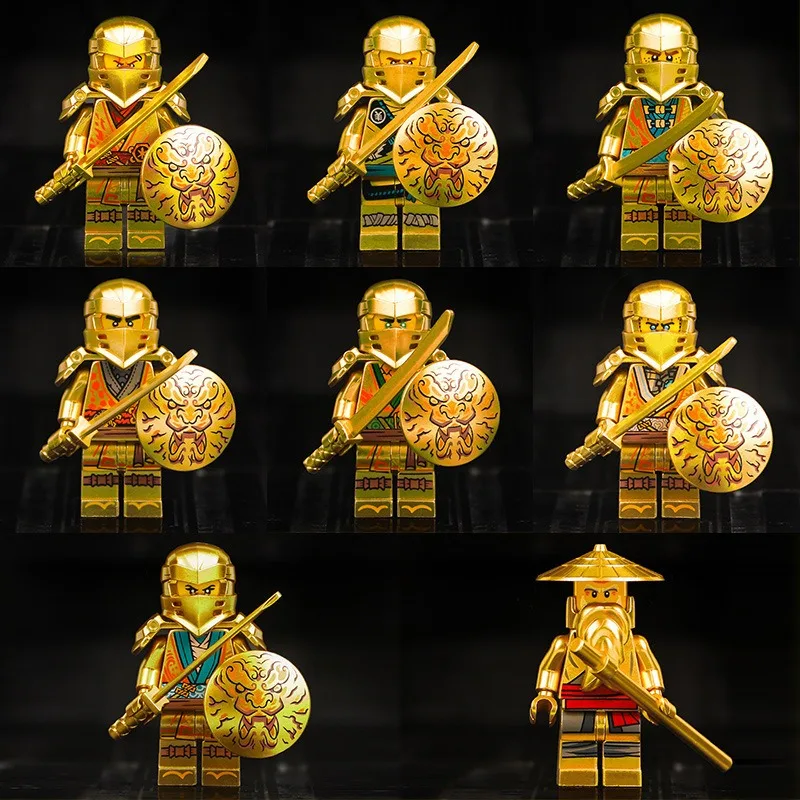 

Совместимый с Lego конструктор: Золотой мотоцикл Фантом Ниндзя, летающий ниндзя-мальчик, сборная игрушка из строительных блоков