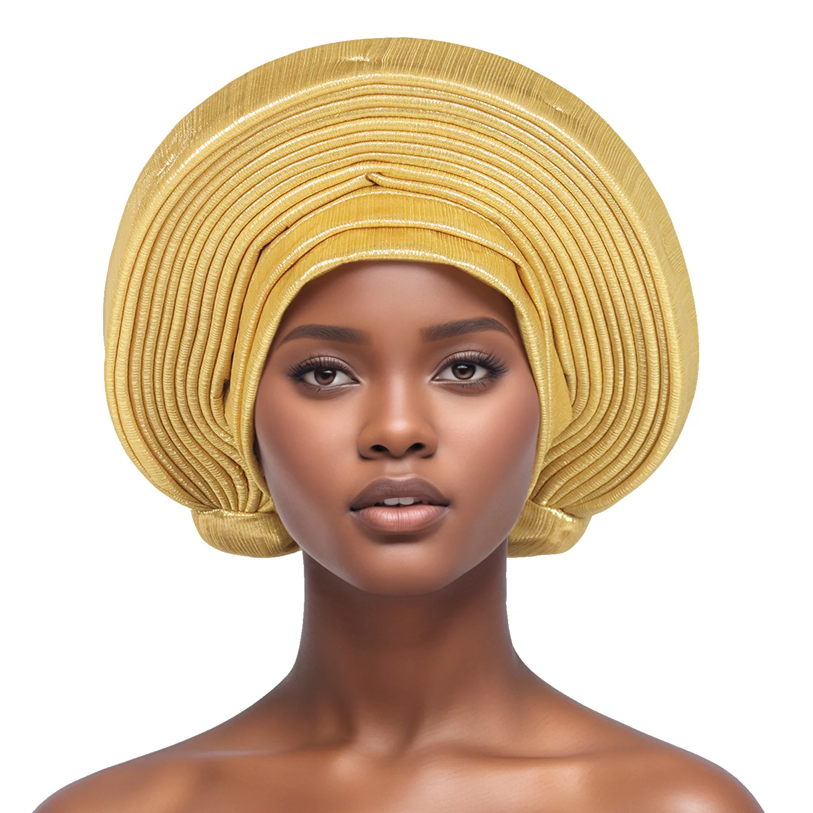 แฟชั่นแอฟริกัน Autogele ผู้หญิง Head Ties Turban หมวกไนจีเรียงานแต่งงาน Gele พร้อมสวมใส่ Headtie Wrap Party Headwear