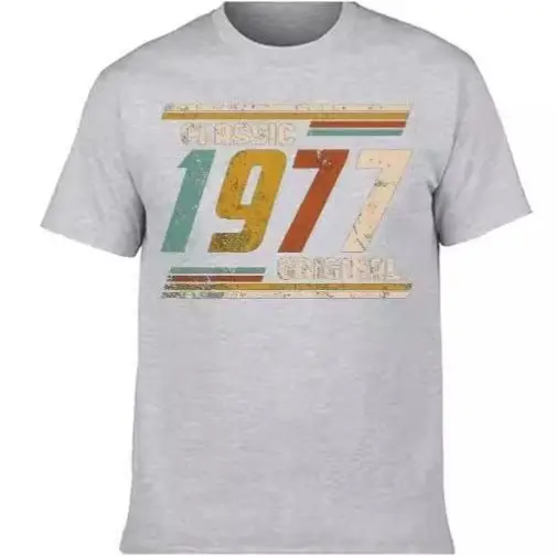 1977 الأصلي 46 الكلاسيكية تي شيرت الرجال قصيرة الأكمام الشارع الشهير هدية عيد ميلاد نمط الصيف #1