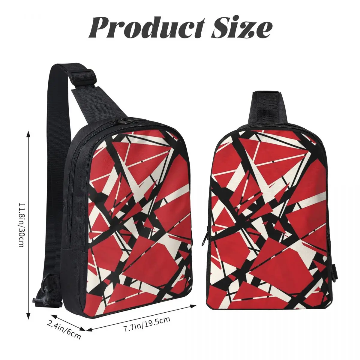 

EVH Authentic Stripes Design Chest Bag Crossbody Backpack Sling Shoulder Bag For Men Travel Hiking Daypack