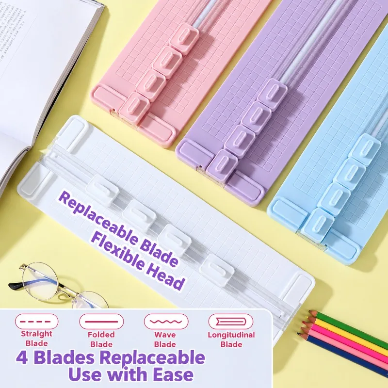 A3 4-in-1 Paper Cutter Portable Trimmer Good-looking Manual Cutting Gadget for Office Document Photo Scrapbooking Stationery