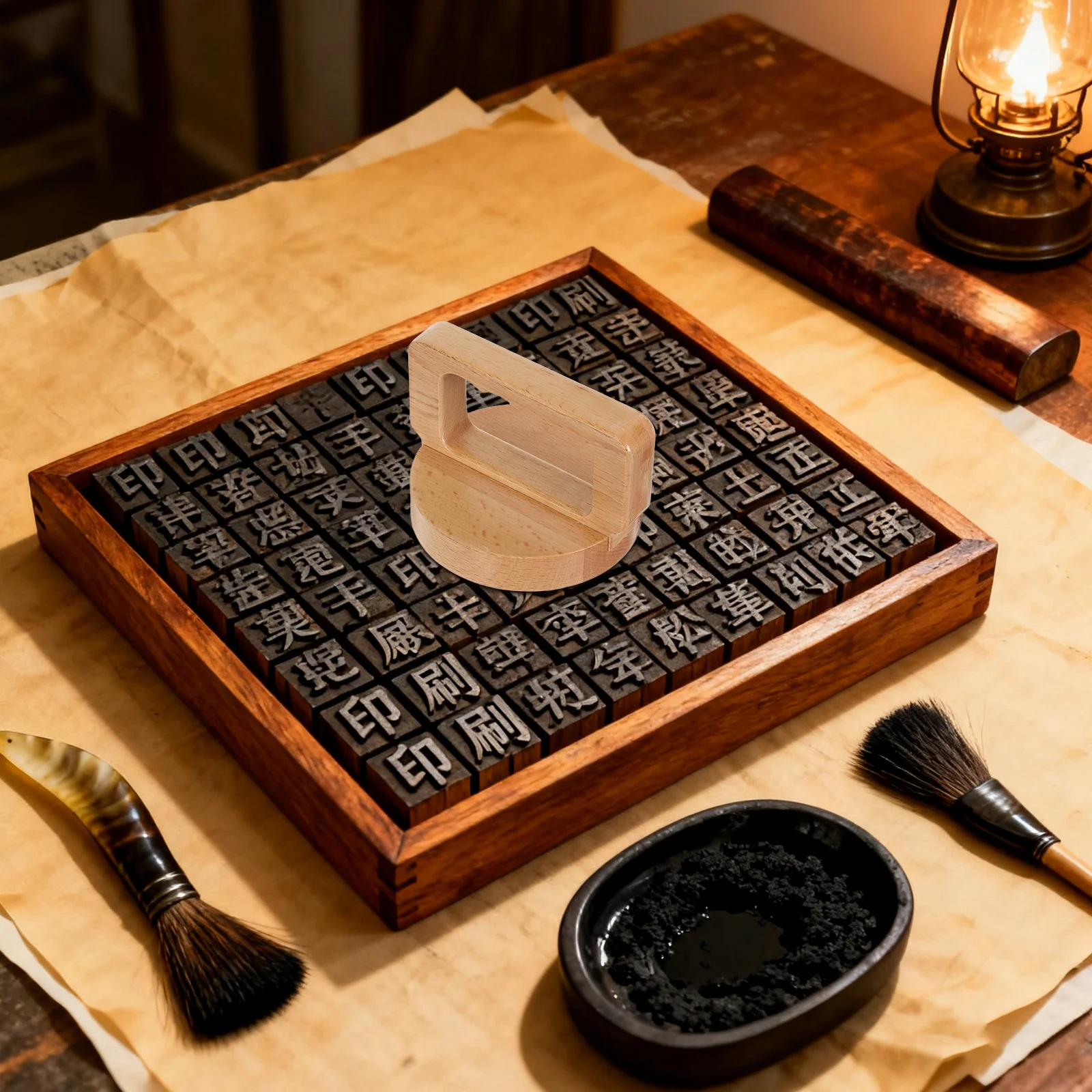 

Children'S Engraving Printing Plate Wood Baren For Linocut Printmaking Crafting Tool Block Stamping Scrapbooking Inking Activity