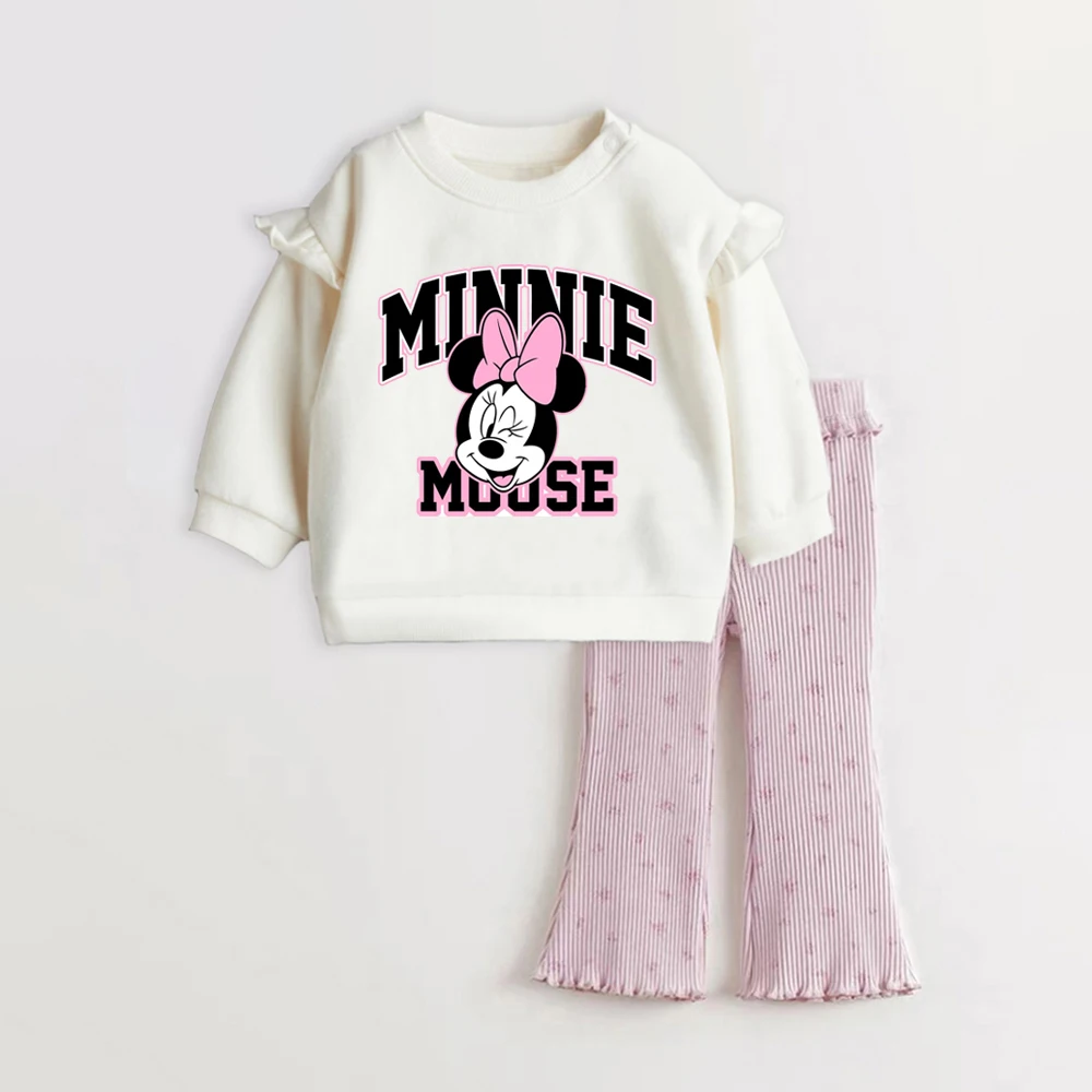 

1-8Y Kids Girl Clothes Set Cute Cartoon Round Neck Sweatshirt + Pant Toddler Baby Girl Outfits for Spring Autumn