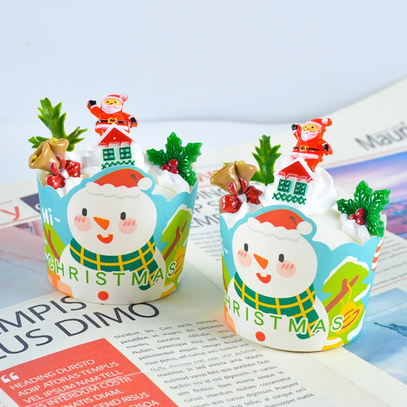 

Artificial Cupcake Cream Cake Christmas Dessert PU Simulation Model Refrigerator Stickers Decoration Crafts Ornaments Home Decor