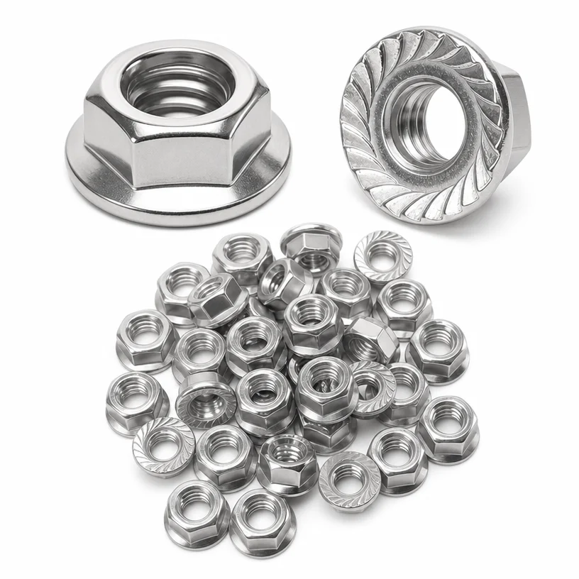 100–500 Hexagonal Flange Nuts M3 M4 M5 M6 M12 M16 M20 304 Stainless Steel Serrated Self-Locking Nuts Serrated Self-Locking Nuts