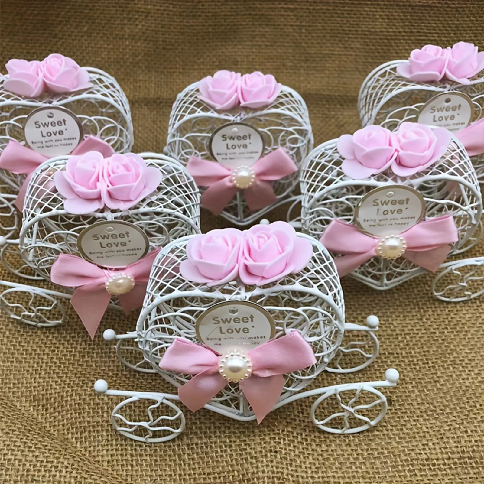 2025 Valentine's Day Gift Box Nordic Style Rose Cart Gift Box For Ring Necklace Jewelry Wedding Souvenir New Year Decorations