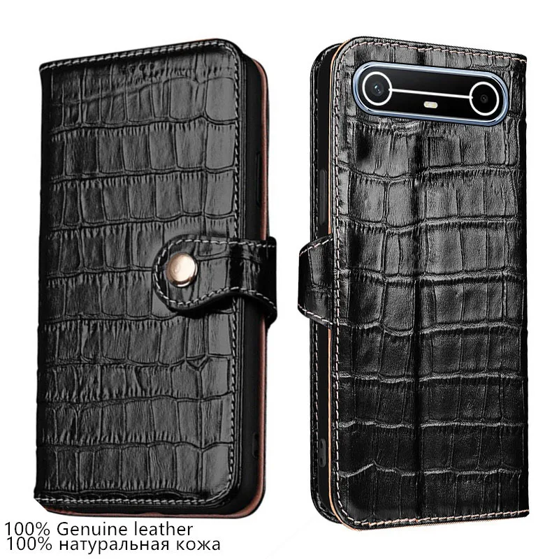 

Чехол-кошелек из натуральной кожи с текстурой крокодила для Tecno Pova Slim 6 Neo 5G 7 Pro Curve, с отделением для карт, ударопрочный
