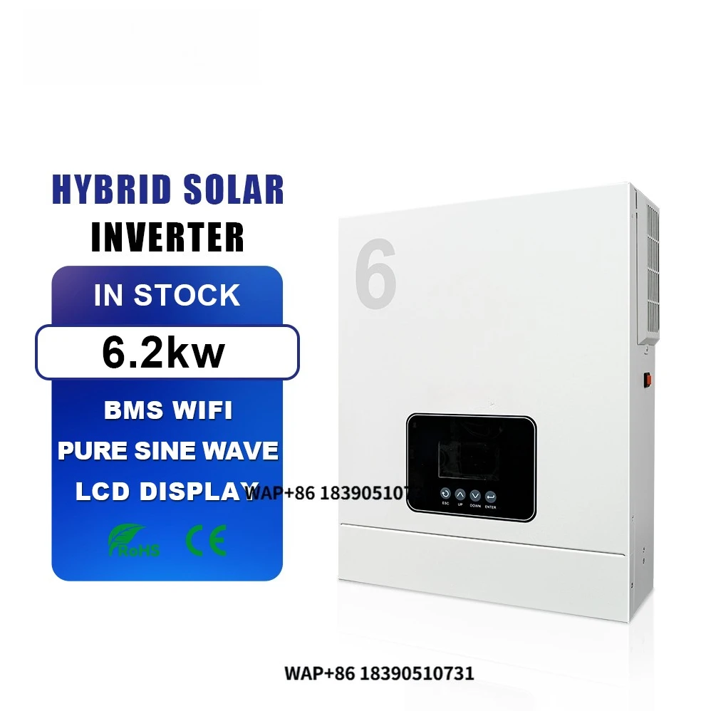 Suoer 48V 230V 6.2kw Single Output Hybrid Solar Inverter Off-Grid High Frequency Solar Inverter