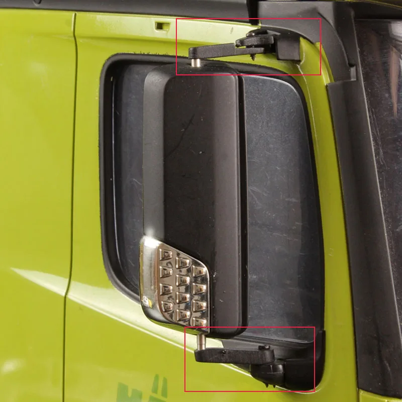 1:14 スケール 2 個の金属製シミュレーション バックミラー ブラケット タミヤ RC トラック ベンツ アロックス MAN TGX 車用