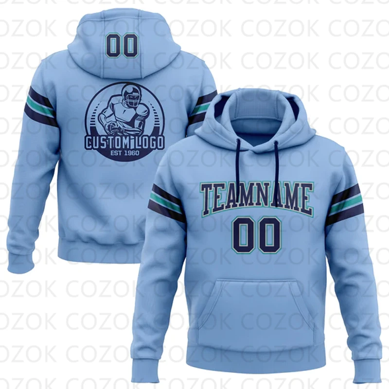 Customized Hoodie Blue Purple Color Jersey 3D Printed  Unisex Pullovers Hoodie Casual Sweatshirts