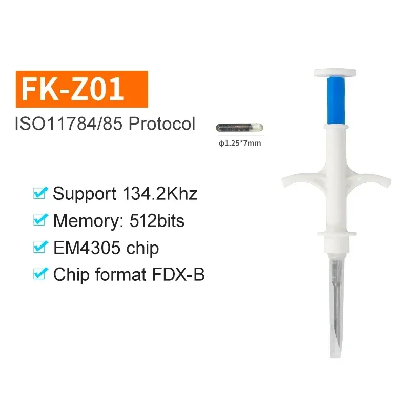 100Pack Dier EM4305 Microchip Internationale Standaard 134.2KHz FDX-B Huisdier Identificatie Chip Spuit Hond Microchip